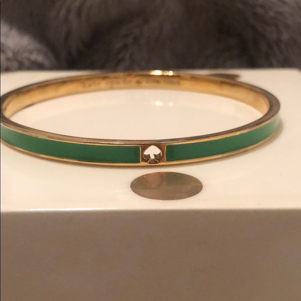 Kate spade gold and green spade bangle